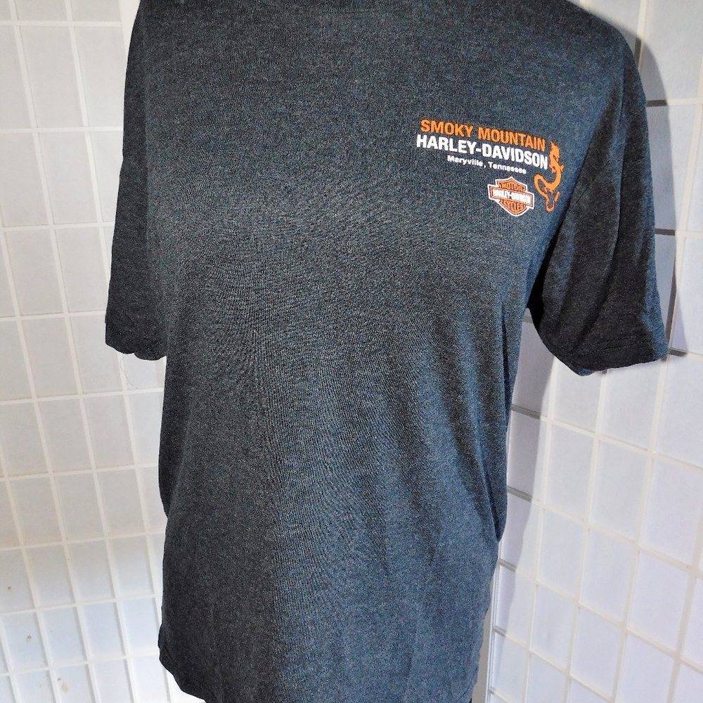 Gray Harley Davidson Bikers tee shirt, Smoky Mountain, Medium, cotton/rayon